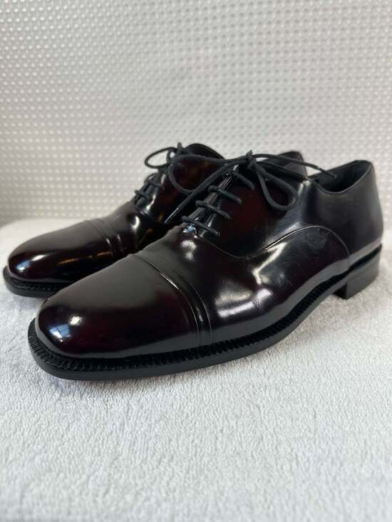 Premier by Rodolfo Valentino Burgundy Leather Cap Toe Oxford Shoes